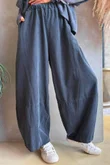 Arbi Needlecord Lantern Barrel Pant Charcoal
